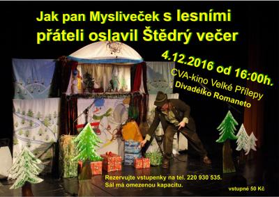 Jak pan Mysliveček s lesními přáteli oslavil Štědrý večer
