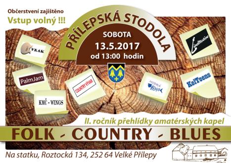 Přílepská stodola - II. ročník amatérských kapel. Folk, country, blues. Občerstvení zajištěno, Vstup volný !!!
