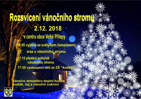 Rozsvícení vánočního stromu v centru obce