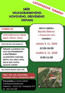 Termíny svozu velkoobjemového odpadu