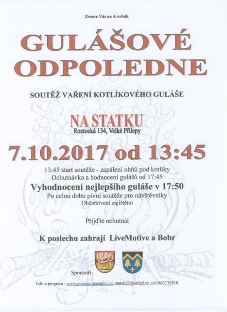 Gulášové odpoledne - soutěž ve vaření kotlíkového guláše