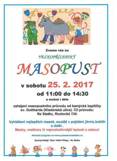 Velkopřílepský masopust - 25.2.2017 od 11:00 do 14:30
